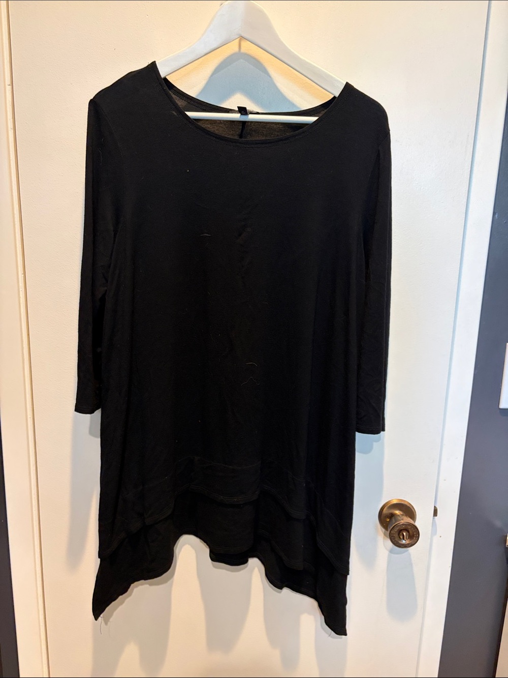 Eileen Fisher Black Scoop-Neck Layered Tunic